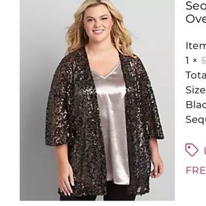 Lane Bryant sequin kimono size 26/28 nwt